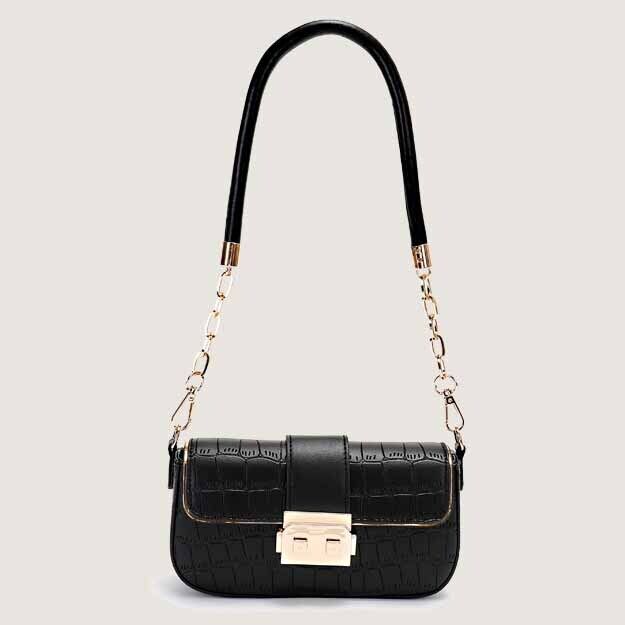 Crocodile Embossed Chain Women'sBag, Desinger Sboulder Bag Small Underarm Bag