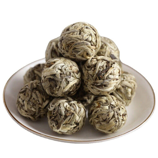 China Tea Sphere Bai Hao Yin Zhen Silver Needle Handmade Pearl White Tea