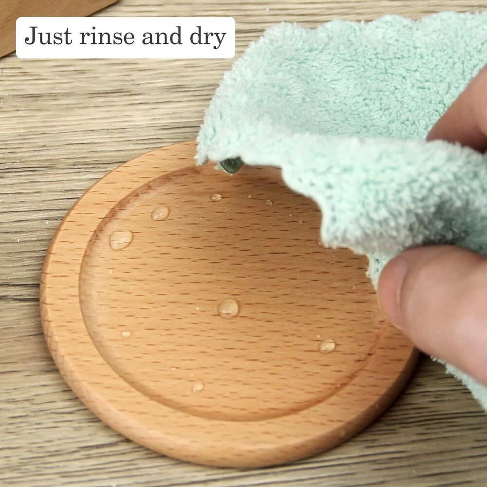 Natural Wooden Coasters for Glasses Coffee Cups 6 Pieces with Holder Home Decor