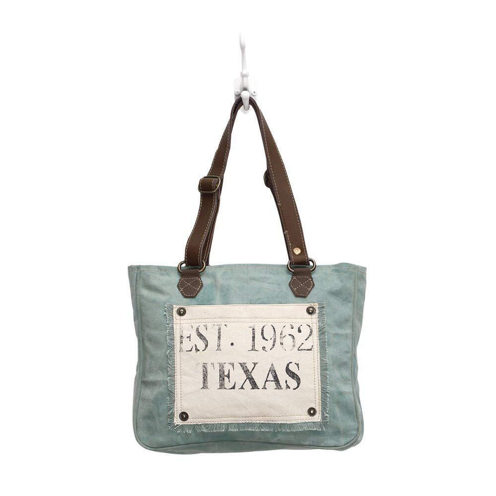 Myra Bag female Turquoise Texas Upcycled Canvas Hand One Size,