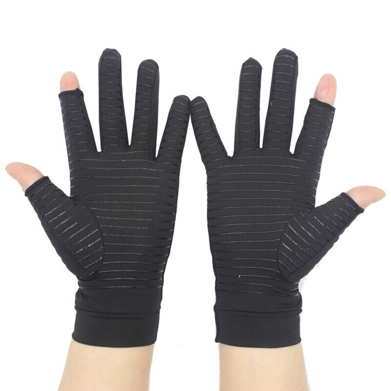 2 Pairs Copper Compression Arthritis Gloves Carpal Tunnel Joint Pain Relief