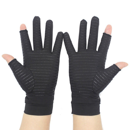 2 Pairs Copper Compression Arthritis Gloves Carpal Tunnel Joint Pain Relief