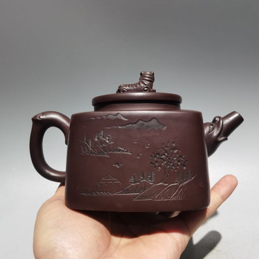 Chinese Yixing Purple Clay Teapot Tea Set Pot Zisha Ceramic Cute Decor Figurine