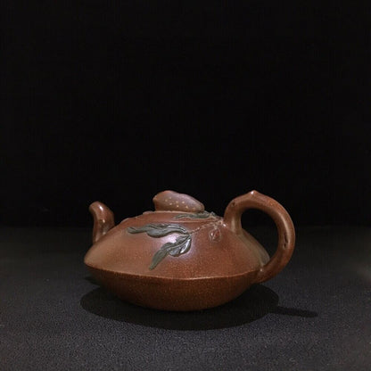 vintage chinese yixing purple clay teapot zisha ceremony carving Collectible art