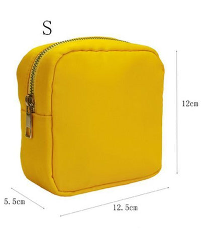 Mini Embroidery Patch Toiletry Pouch Waterproof Storage Nylon Travel Makeup Bag