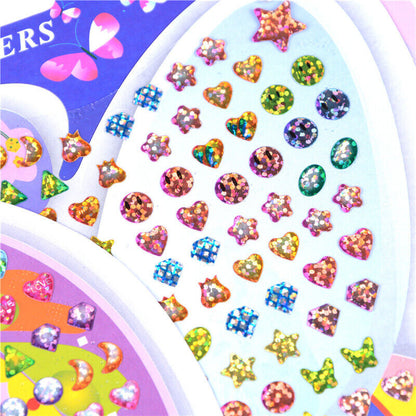 Kid Crystal Stick Earring Sticker Toy Body Bag Party Jewellery Christmas Gift;