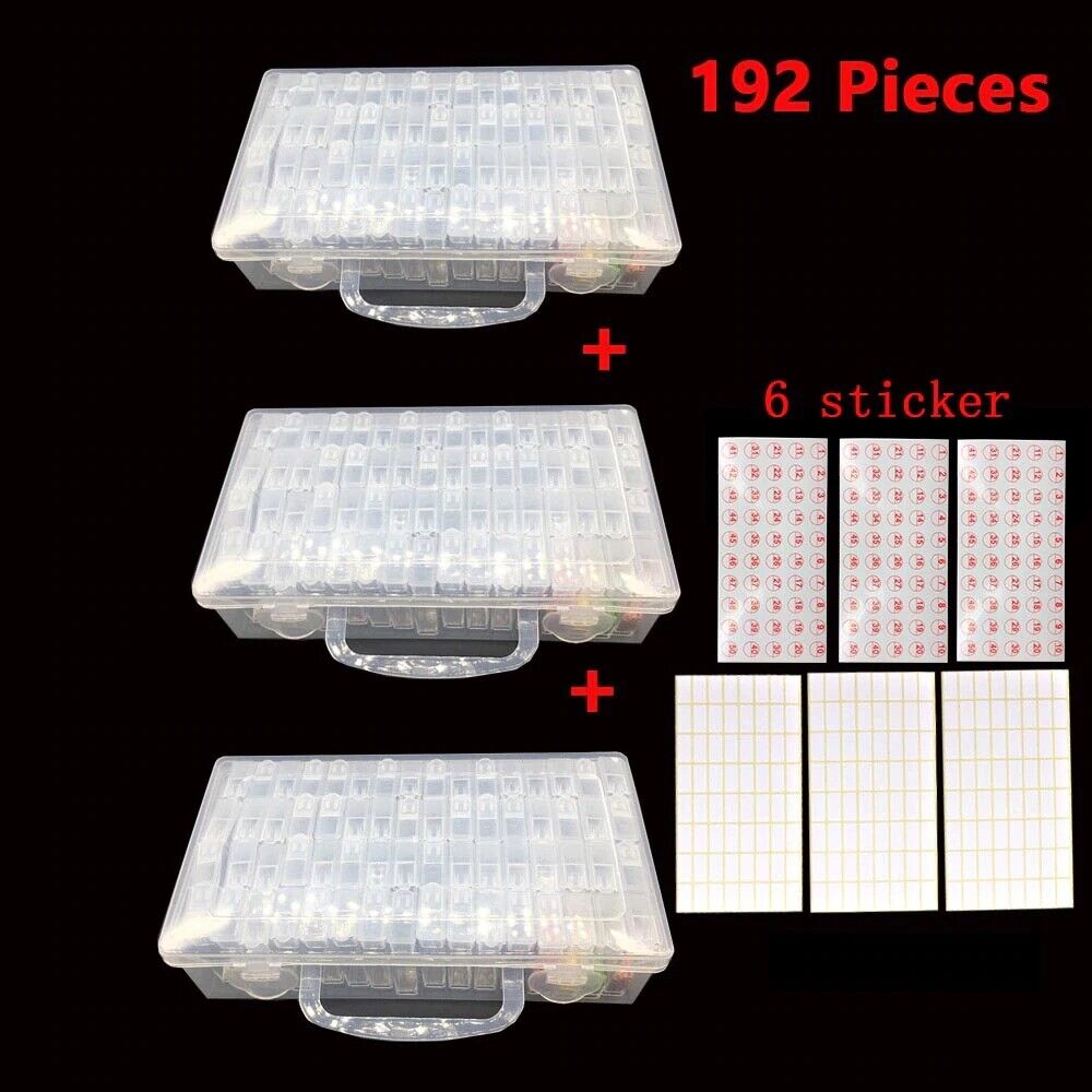 64/128/256 Pcs/Set Bottles Diamond Painting Tools Accessories Storage Containers