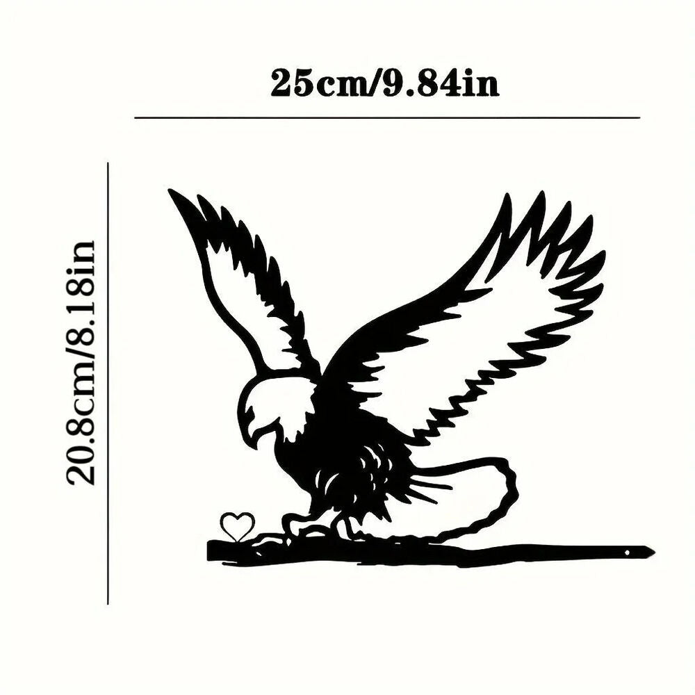 Eagle On Branch Steel Silhouette Metal Wall Art Home Garden Yard Patio Outdoor