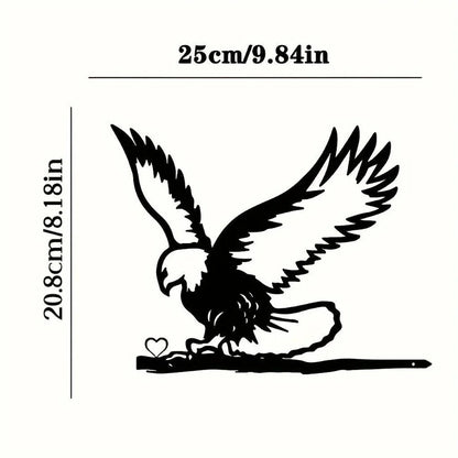 Eagle On Branch Steel Silhouette Metal Wall Art Home Garden Yard Patio Outdoor