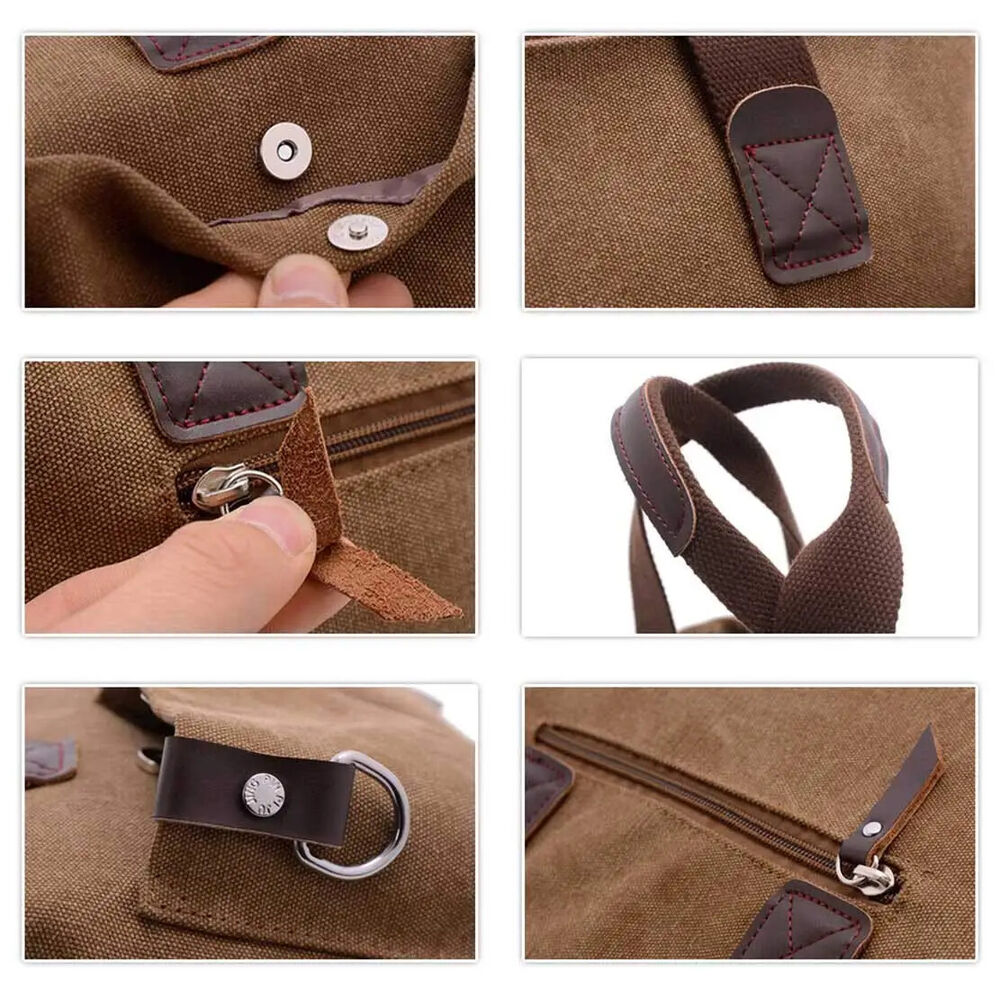 Canvas Men Handbag 14 inch Laptop Shoulder Bag Business Retro Messenger Bags