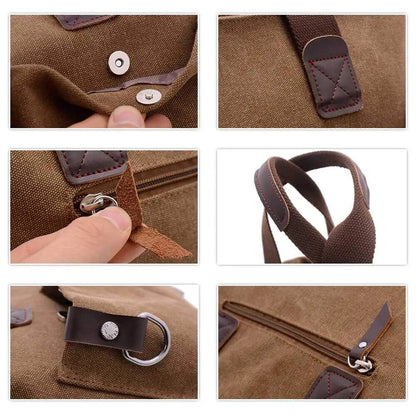 Canvas Men Handbag 14 inch Laptop Shoulder Bag Business Retro Messenger Bags