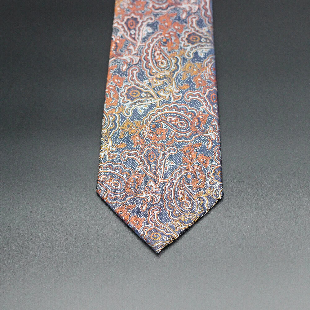 Men Necktie 2Pcs Jacquard Woven Paisley Tie Handkerchief Business Party Wear 7cm