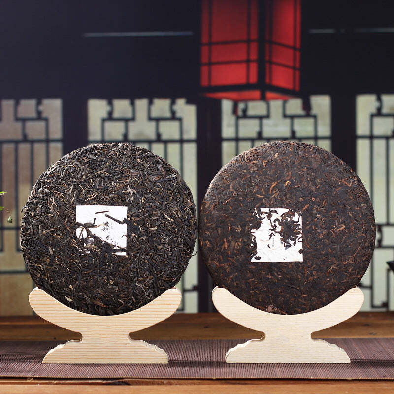 2Pcs Yunnan Pu-erh Tea Cake Mansong Ripe and Raw Puerh Tea Chinese Old Pu'er Tea