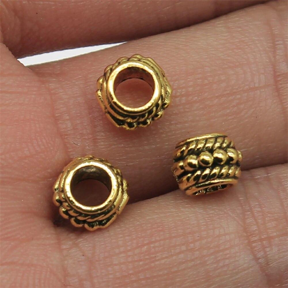 Antique Style Spacer Beads - Round Bead Bracelet Charms DIY Jewelry Making 20Pcs