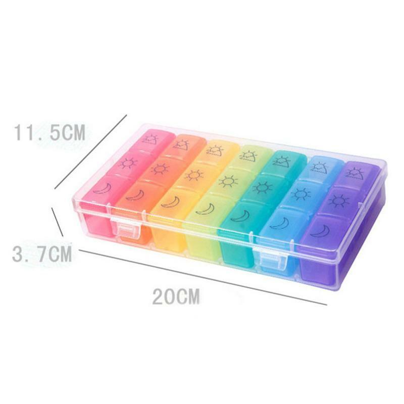 Classification Medicine Cases 1Pc 7 Days 21 Grids Handy Seven Colors Travel Kit
