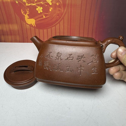 Vintage Chinese Yixing Purple Clay Teapot Zisha Ceremony Landscape Teaware Nice