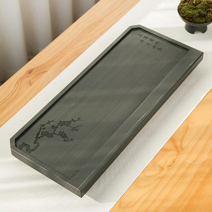 Stone Tea Tray Water Draining Serving Tray For Tea Set Carved Table Weighted New