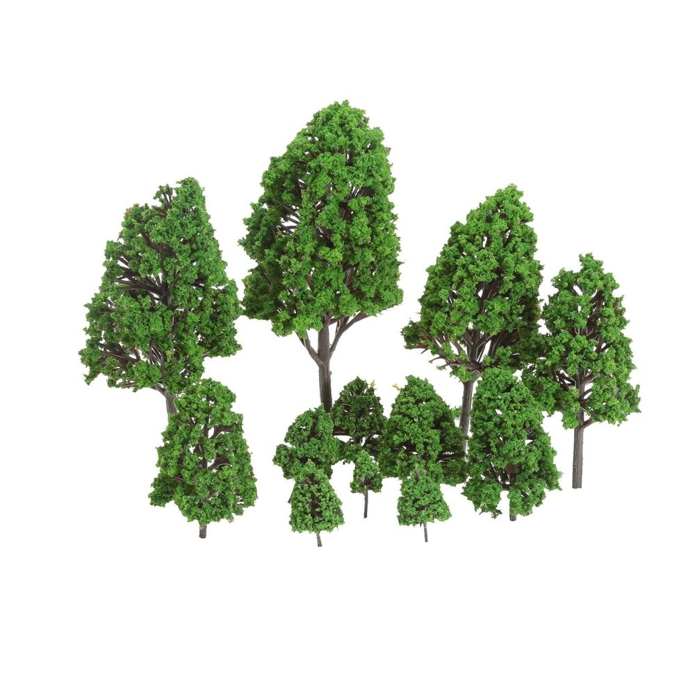 Model Tree 12Pcs Assorted Scale 1:50 Train Park Railway Scenery Garden Toy Decor