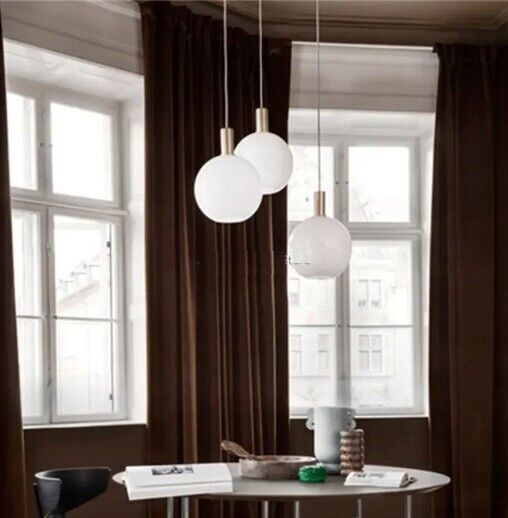 Pendant Lamp Glass White Gold Modern Design Simple Art Restaurant Bedroom Lights