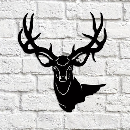 1pc, 3D Deer Head Metal Wall Art - Elegant Home and Office Decor