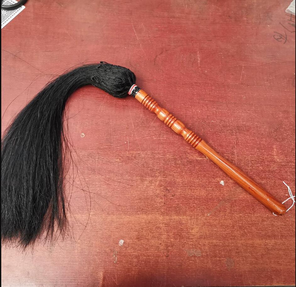 REAL Horse Tail Fly Whisk Swatter TV prop Martial Arts Buddhist Horsetail