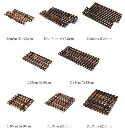 Bamboo Crafts Sushi Plates Japanese Korean Restaurant Sashimi Trays Dishes Decor