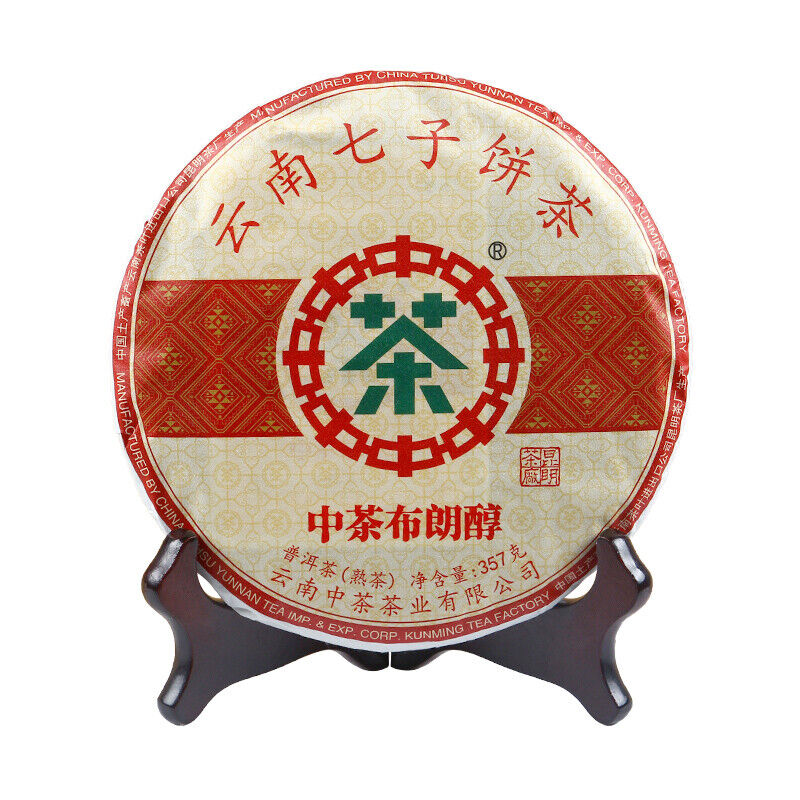 CHINATEA Bulang Chun * 2019 Zhangcha Puer Tea Ripe Yunnan Chi Tse Beeng Cha 357g
