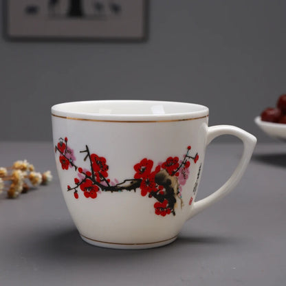 Chinese Blue and White Porcelain Teacup with Handle Office Coffee Cup Ceramic