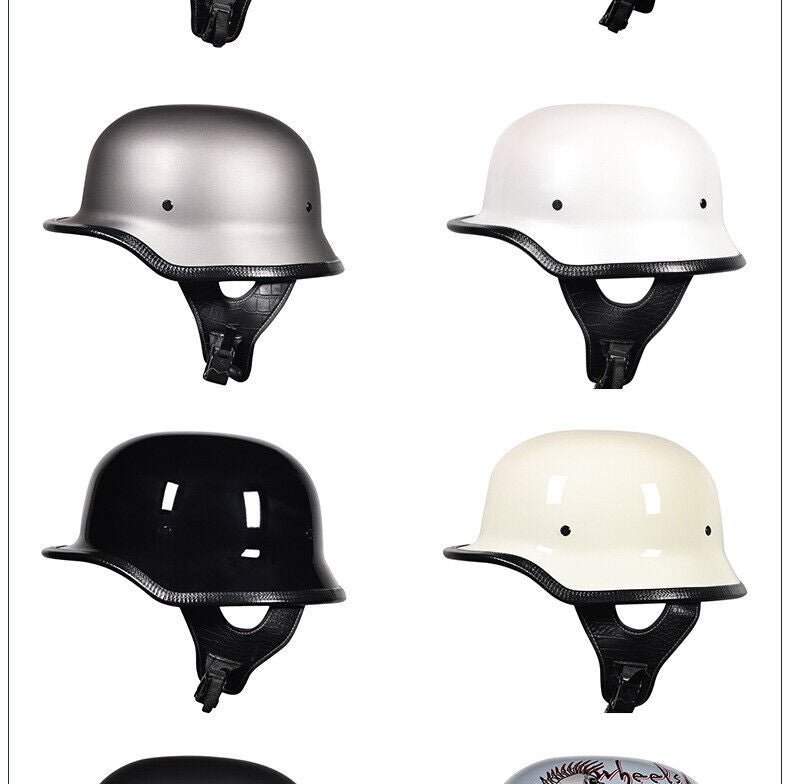Retro Motorcycle Helmet Steel German Helmet Men Women Half Ladle Shaped Helmet