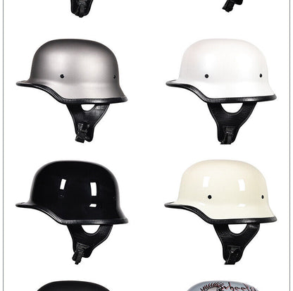 Retro Motorcycle Helmet Steel German Helmet Men Women Half Ladle Shaped Helmet