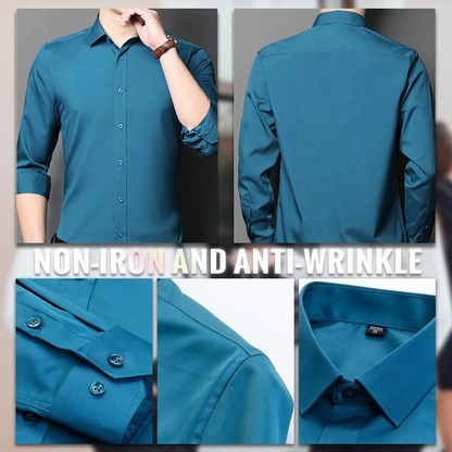 Stretch Anti-wrinkle Shirt - Men Non-iron Long Sleeve Business Standard Shirt