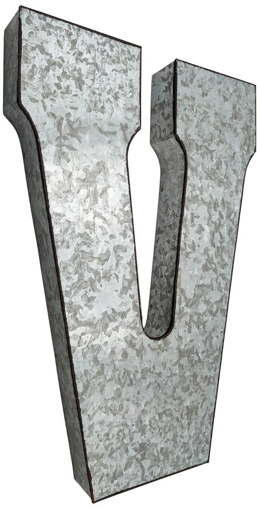 Huge 20" Metal Letter Hanging Wall Décor, Galvanized Metal with Rusted Edges