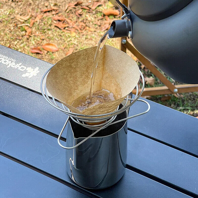 Coffee Drippers Stainless Steel Foldable Filter Cups Spring Espresso Maker Parts