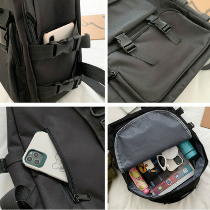 Backpacks Students Backpack Large Capacity Button Travel Bag Unisex High Street