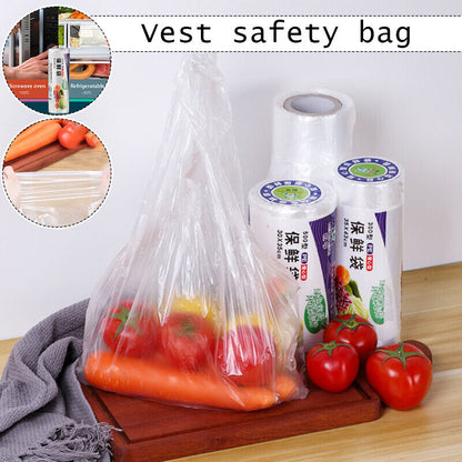 Disposable Plastic Food Roll Bags Vest PE Freshness Thicken Protection Seal Bags