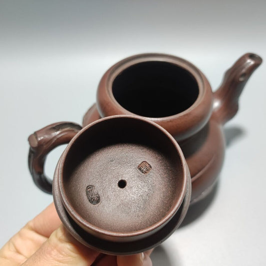Vintage Chinese Yixing Purple Clay Teapot Zisha Ceremony Ceramic Gourd Teaware