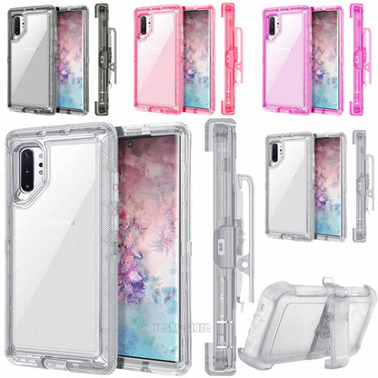 Luxury Clear Case Clip Stand Holster Phone Cover For Samsung Galaxy Note10/+ 5G