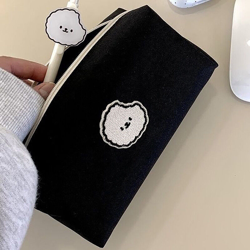 Cute Dog Cosmetic Bag Stationery Canvas Makeup Bag Large Capacity Pencilcase