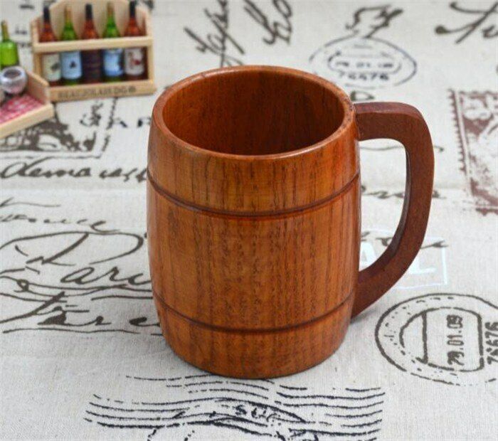 350ml Classic Style Wood Cup Wooden Beer Mugs Drinking Tea Cup Home Drinkware