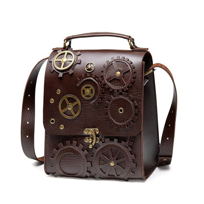 New Desinger Women's Handbag, Top PU Leather Steampunk Retro Sling Shoulder Bags