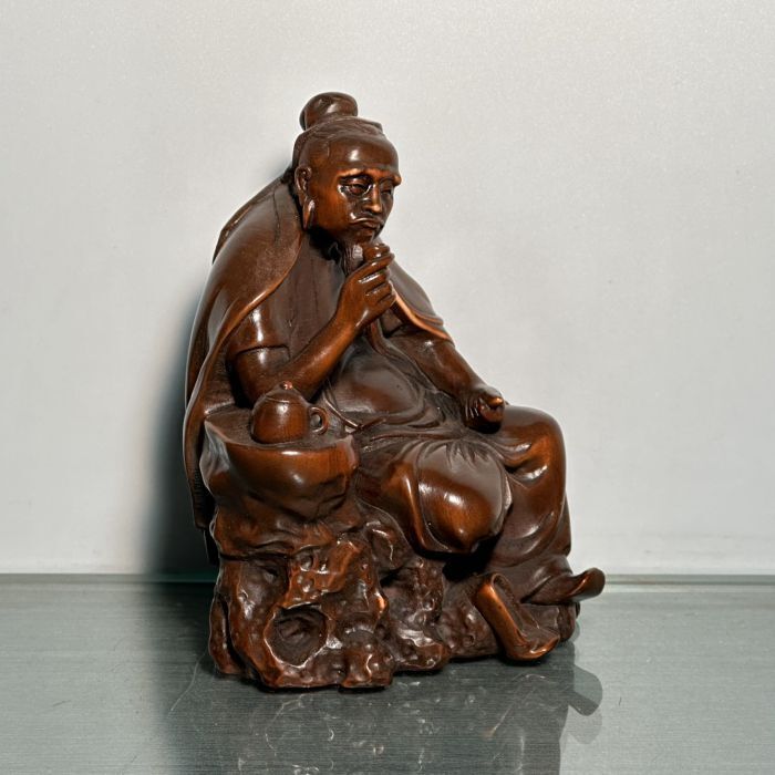 Vintage Chinese Wood Carving Figures Statues Wooden Figurine Ornaments Art Work