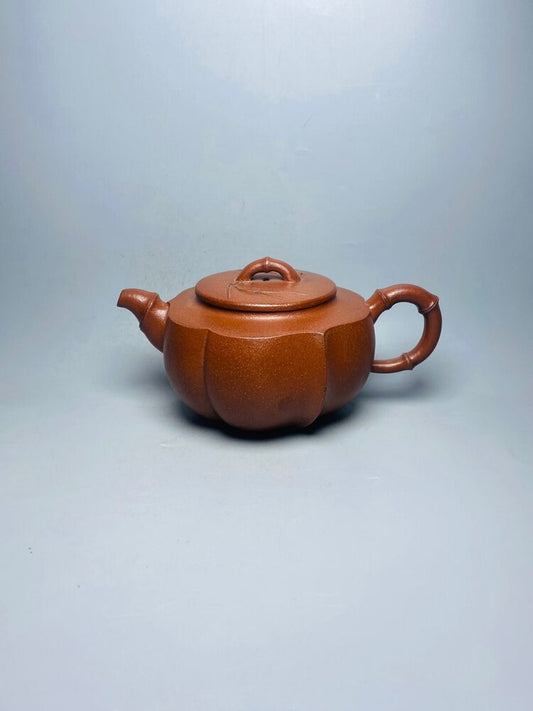 Chinese Yixing Zisha Clay Handmade Exquisite Teapot （六棱竹节 底款：汪寅春）