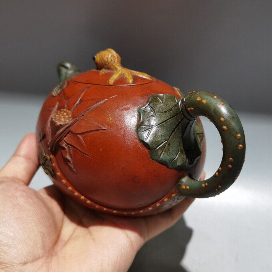 Chinese Yixing Purple Clay Teapot Tea Set Pot Zisha Ceramic Cute Decor Figurine