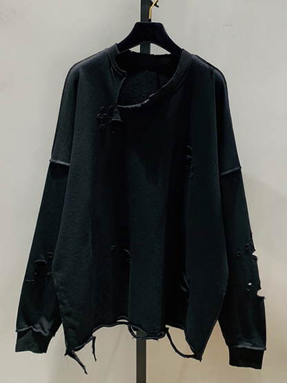 2023 New Fashion Hollow Out Sweatshirt For Women Round Neck Long Sleeve