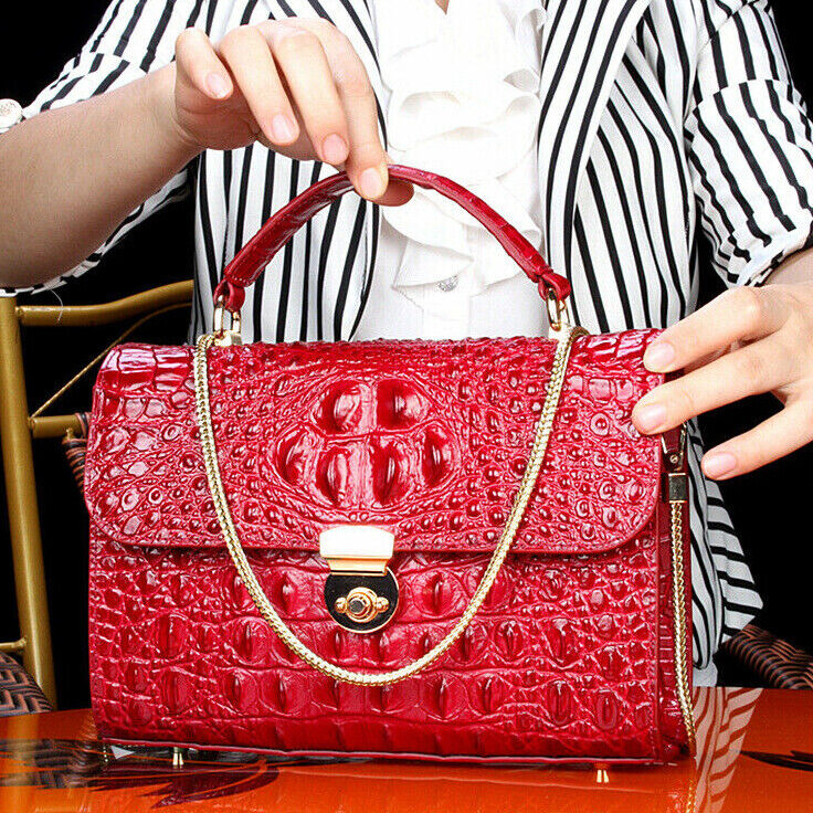Luxury Real Thai CrocodileAlligator Leather Women Handbag Satchel Hobo Tote Bag