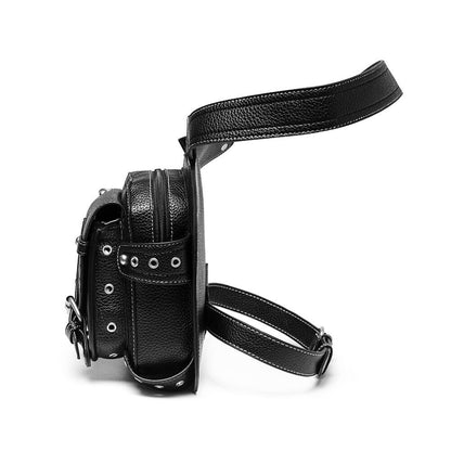 Lady's Leather Leg Drop Belt Bag Punk Rock Motorcycle Thigh Hip Waist Fanny Pack