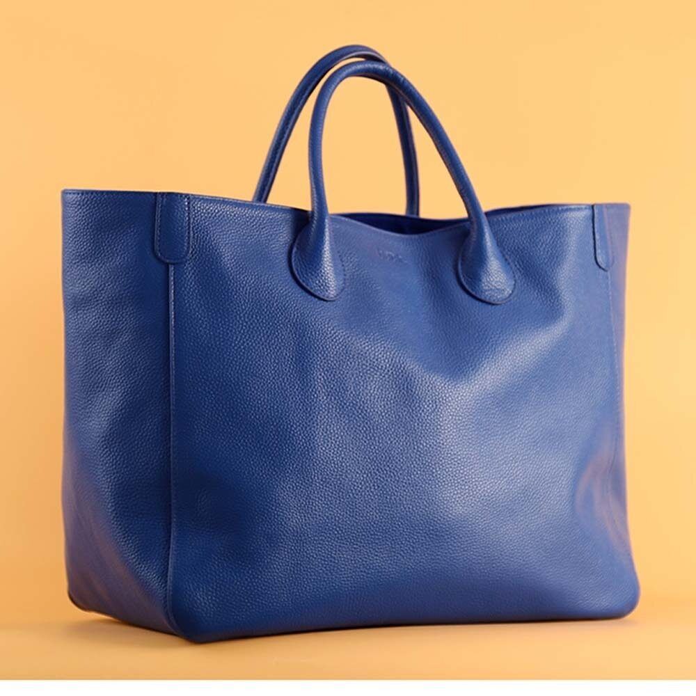Tote Bag Women Genuine Leather Handbags and Purses Brown Bag Travel Handbag