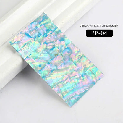 Nail Art Tool 3D Abalone Shell Slice Sticker Flakes Adhesive Decals DIY Manicure