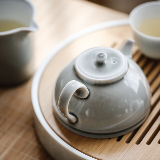Gray Ceramic Teapot Chinese Kung fu Tea Pot 200ml