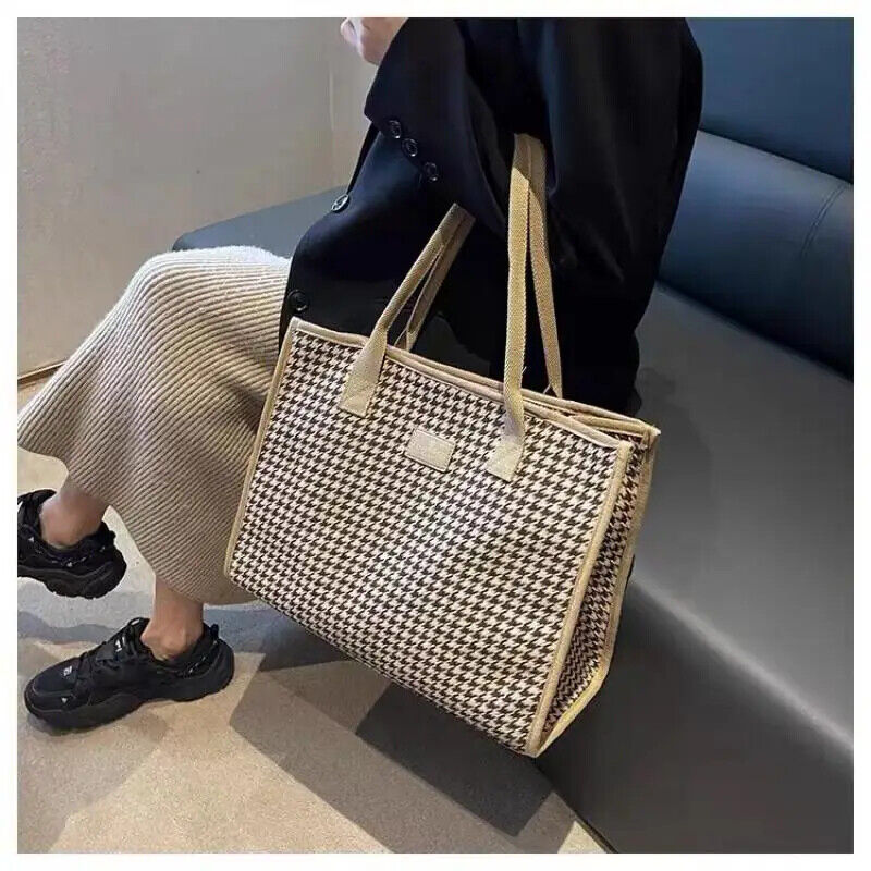 Tote Women's Bag Canvas Bag Solid Simple Shoulder Bag Multifunctional Handbag
